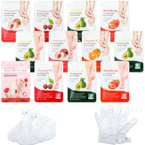 12 Pcs Fruits Beauty Hand Foot Mask Bulk for Women Girl Sister