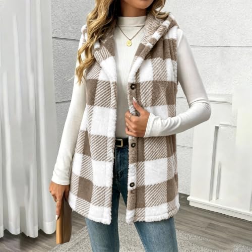 Sweater Vest Women Soft Warm Button Down Fuzzy Light Weight Jackets - image 3