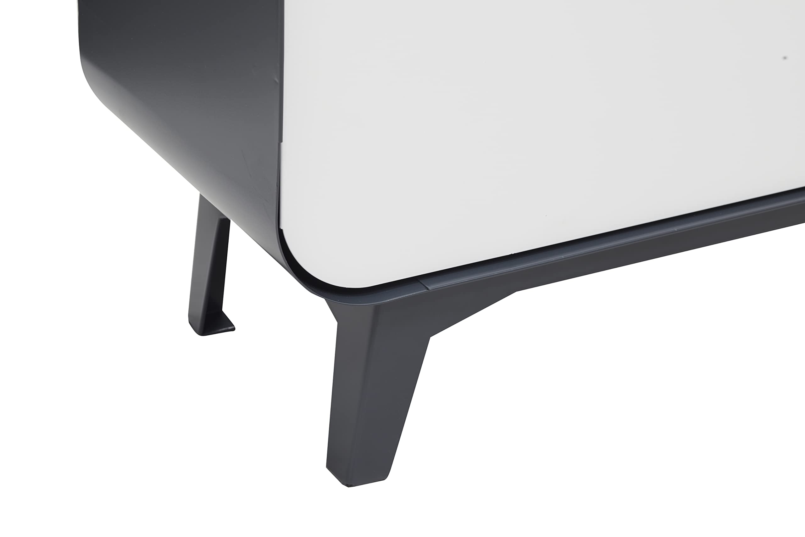 ARREGUI Round CR441-R Poubelle de Recyclage 4 Bacs 68L Tri Sélectif Moderne Acier Anthracite/Blanc Mat