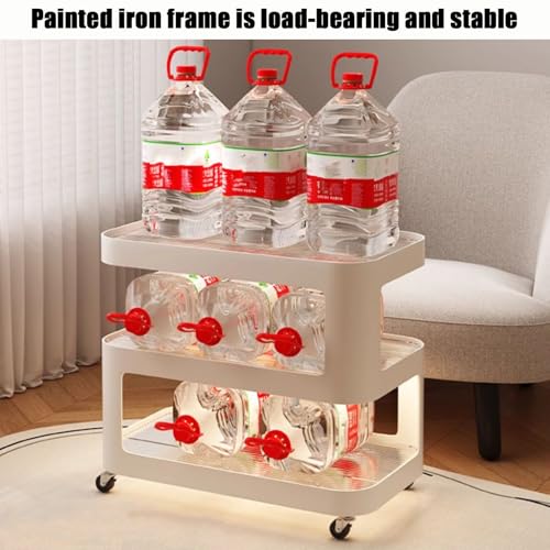 Table de chevet mobile à roulettes avec éclairage LED intégré