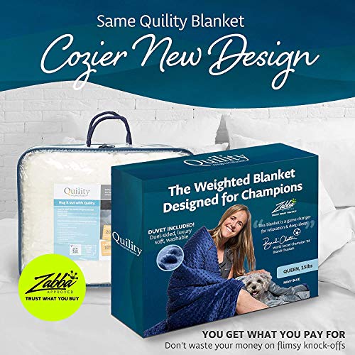 Quility Premium Adult Weighted Blanket & Removable Cover | 15 lbs | 48"x72" | for Individual Between 140-180 lbs | Twin Size Bed | Premium Glass Beads | Cotton/Minky | Grey/Pink