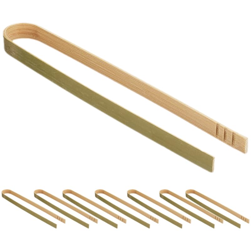 Bamboo Grilling Tongs Set, 10-Piece Portable