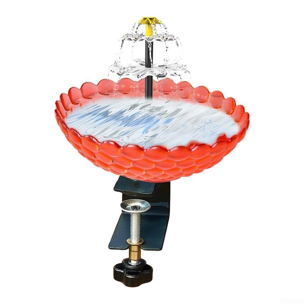 Fuente de baño para pájaros solar contra agua estancada en jardines con comedero moderno