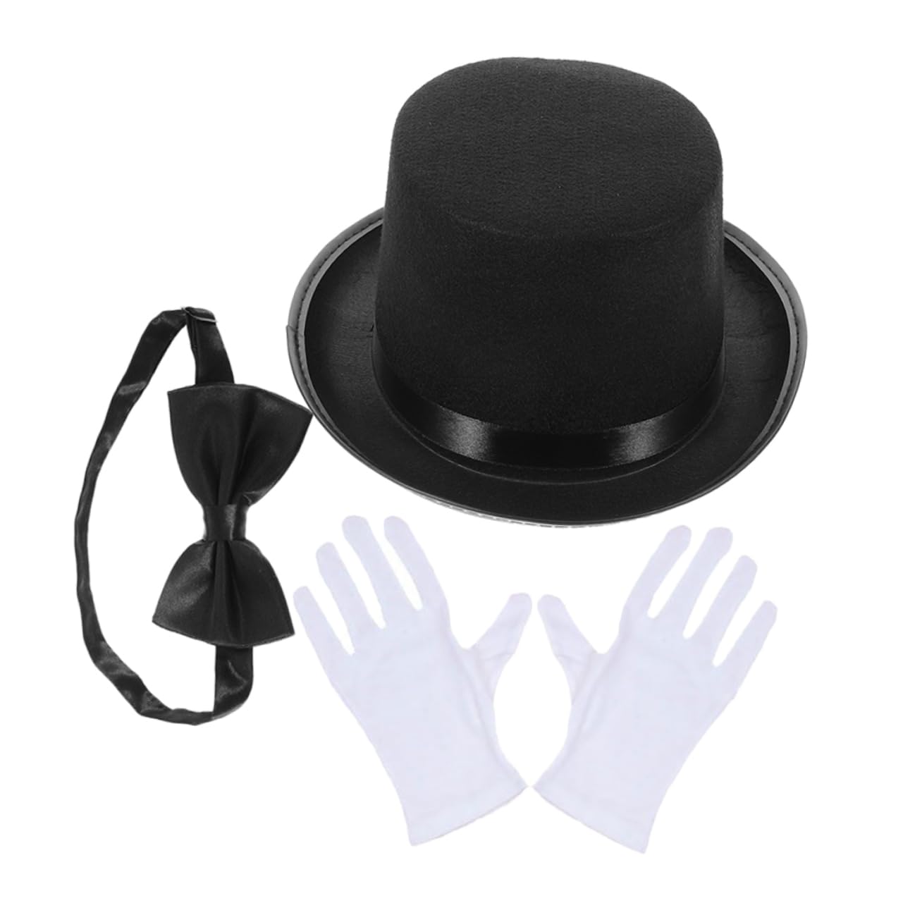 PRETYZOOM Timeless Top Hat Gloves Bow Tie Set Detective Costumes Accessories for Men's Police Outfit