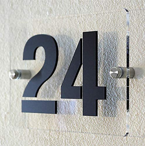 Targhetta per porta con numero civico, in vetro