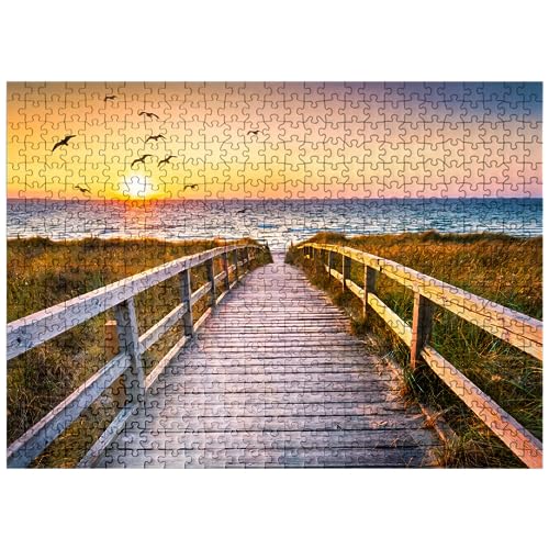 なまけ者雑貨屋北海砂丘ビーチ日没-プレミアム大人パズル500点セット