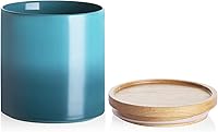 Vista 29 de SWEEJAR – Recipiente de cerámica para almacenamiento de alimentos, recipientes apilables con tapa hermética de madera para servir café molido, té