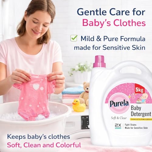 Image of Purela Laundry Detergent 5kg | Liquid Detergent for Baby Clothes | Safe for Baby & Mother's Skin | Allergen Free | Blossom 5kg