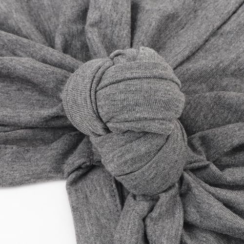 Image of DRESHOW 5 Pack Knotted Headwraps for Women African Turban Pre-Knotted Beanie Headwraps Hair Covers