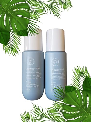 Protect G H Plant-Based Antiperspirant Roll-On Deodorant 2 Pack 100 ml (3.4 fl.oz Each) With Cica Complex Water Prebiotics & Green Tea - Long Lasting Protection - Vegan & Cruelty-Free No Residue