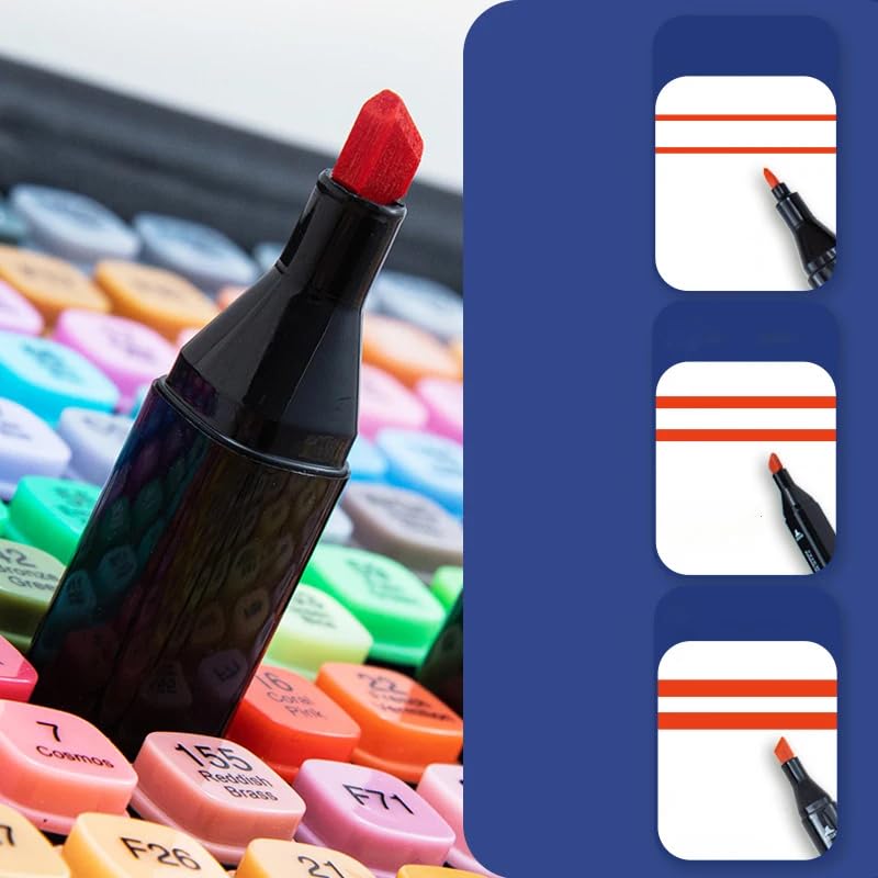 Image of Dual Tip Alcohol Markers Set Of 24 - Touch Cool Double Ended Blendable Sketch Pen With Fine And Chisel Tips | Art Marker Pens For Drawing, Calligraphy, Sketching, And Illustrations | Brush Tip