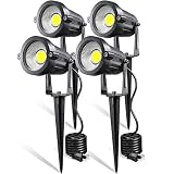 LEACOCO LED Landscape Lights,5W 120V AC Outdoor Pathway Garden Yard Spotlight,IP65 Waterproof Garden