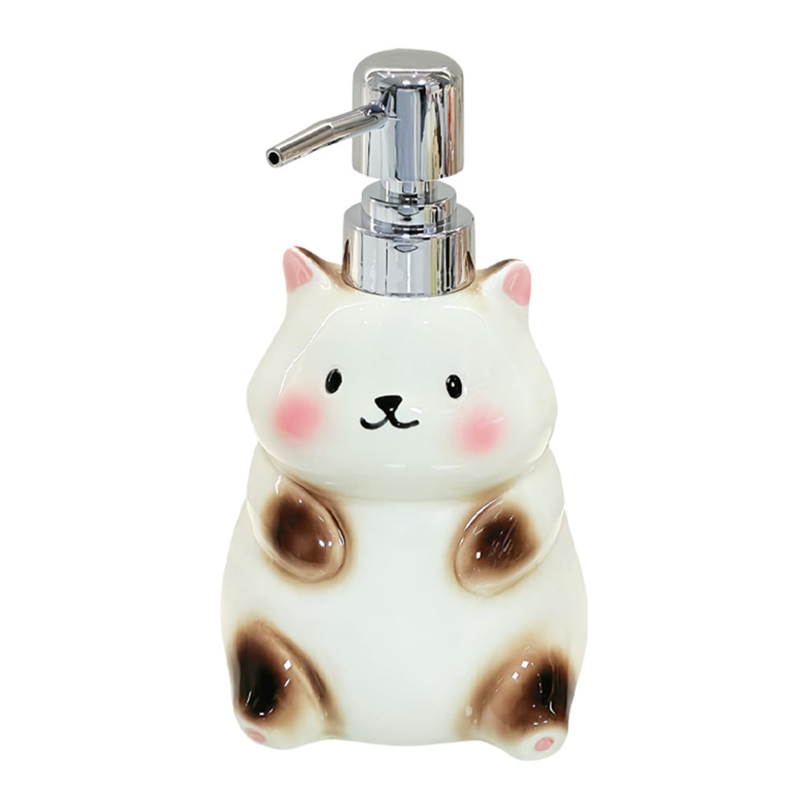 hogtnd Bear Soap Dispenser Ceramic Bottles Refillable Bottles for Shampoo, Lotions, Cream Pumps Press Container Lotions