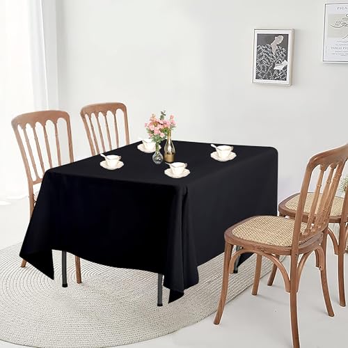 Trimming Shop Nappe Noire en Coton pour Table Carrée Nappe pour Fête de Noël Mariages et Autres Événements 54 X 54 inches - Tissu Lavable Protection et...