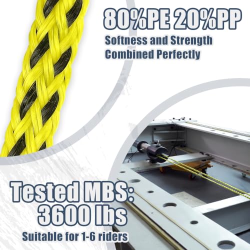 Image of Boat Tow Rope 60ft 1-6 Riders, Floating Ropes for Towable Tubes