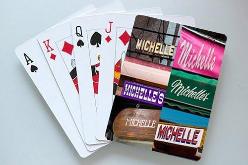 MICHELLE Personalized Playing Cards featuring photos of actual signs