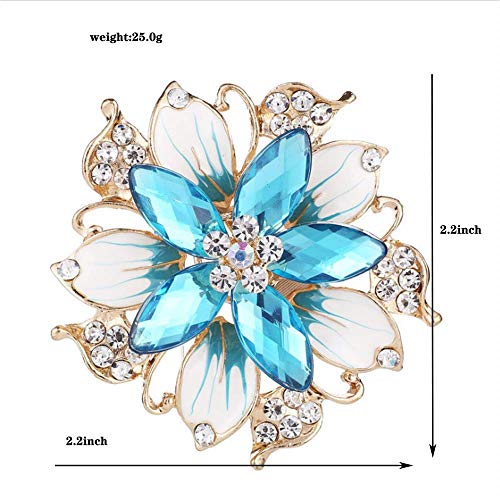 Image of Crystal Pearl Flower Brooches Pins Fashion Beautiful Created Rhinestone Floral Brooch Good Idea for Party Dance Wedding Banquet for Elegant Women Girl