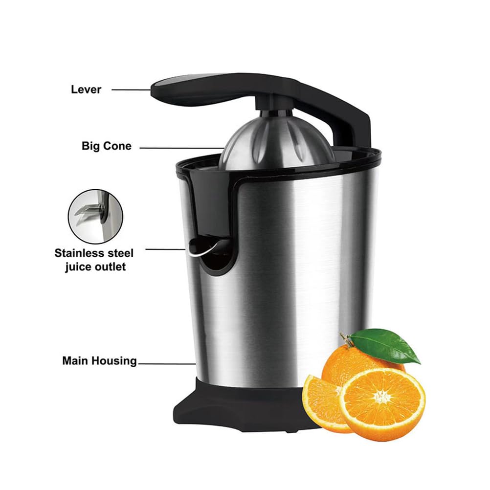 Exprimidor eléctrico de cítricos, 1300 W, máquina exprimidora de naranja comercial con extracción de baja velocidad, exprimido eficiente y piezas fáciles de limpiar para uso doméstico y restaurante