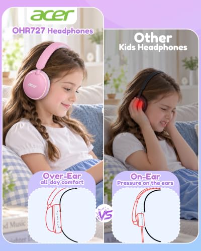 Acer OHR727 Kids Bluetooth Headphones Travel, Over‑Ear Comfort Design - image 2