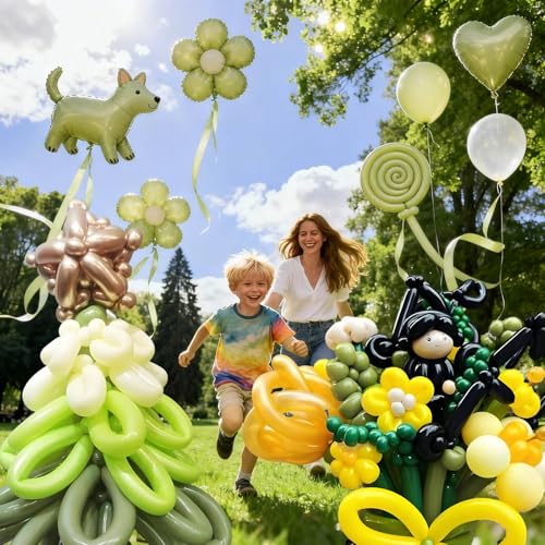 Image of Avocado Green Long Balloons Premium 260 Twisting Balloons Animals Magic for Birthday Kids Wedding Party Supply 100pcs
