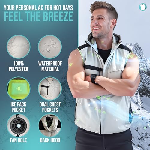 Cooling Fan Vest – 16000mAh Battery, Breathable 4-Speed Airflow Jacket for Outdoor Activities3