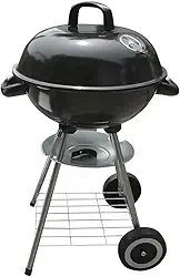 Nautika, Churrasqueira Americana Bafo Texas Com Tampa E Rodinha, Compacta, Grelha Cromada, Prateleira na Parte Inferior, Excelente para Camping, Viagens, Clubes E Uso Doméstico