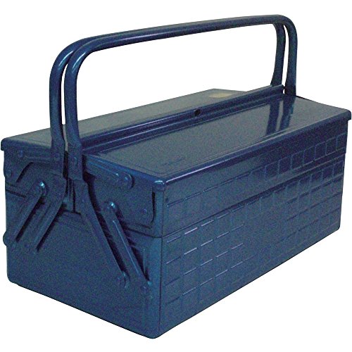 Image of TRUSCO GL-410-B 2-Tier Tool Box, 16.2 x 8.7 x 11.4 inches (412 x 220 x 289 cm), Blue