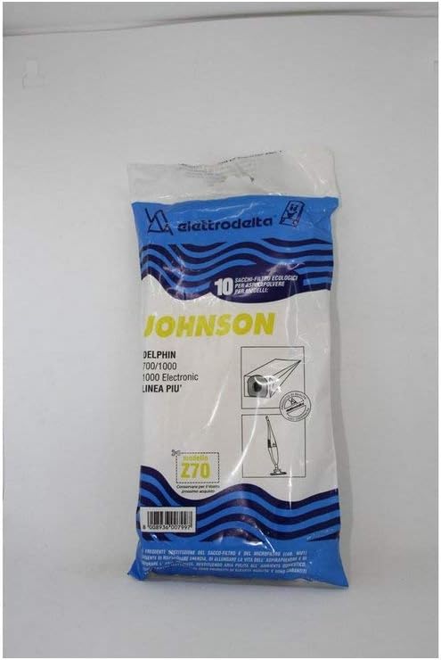 Z70 - CONFEZIONE DA 10 SACCHI FILTRO PER JOHNSON DELPHIN 700-1000-1000  ELETRONIC : Amazon.it: Casa e cucina