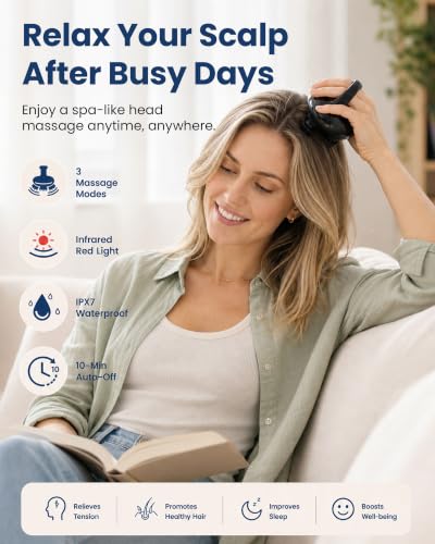 Image of COMFIER IPX7 Waterproof Scalp Massager, 8-Claw Head Massager, 3 Modes