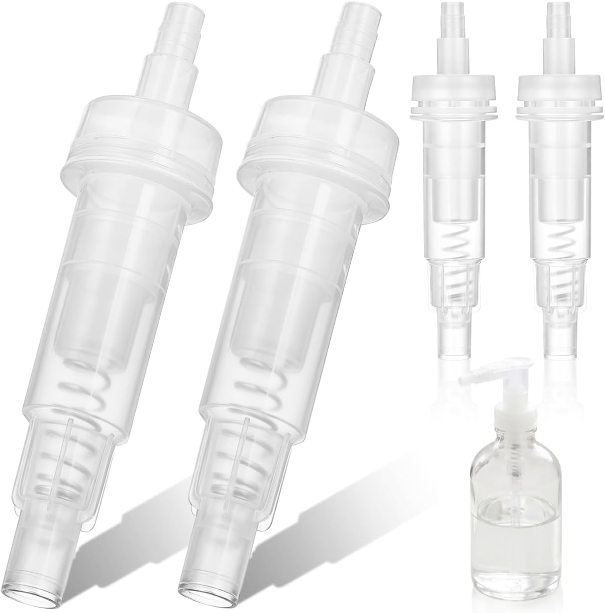 Housoutil Soap Dispenser Replacement Pump, 4pcs Bottle Dispenser Pump Replacement, Kitchen Sink Efficient Refill Head for Shampoo Lotion Leak-Proof Easy-Press Bathroom Accessories