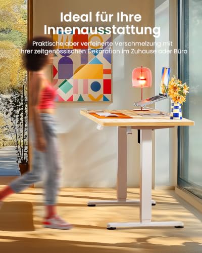 ErGear Höhenverstellbarer Schreibtisch 120x60cm 4-Speicher geteilte Platte – Ansicht 6