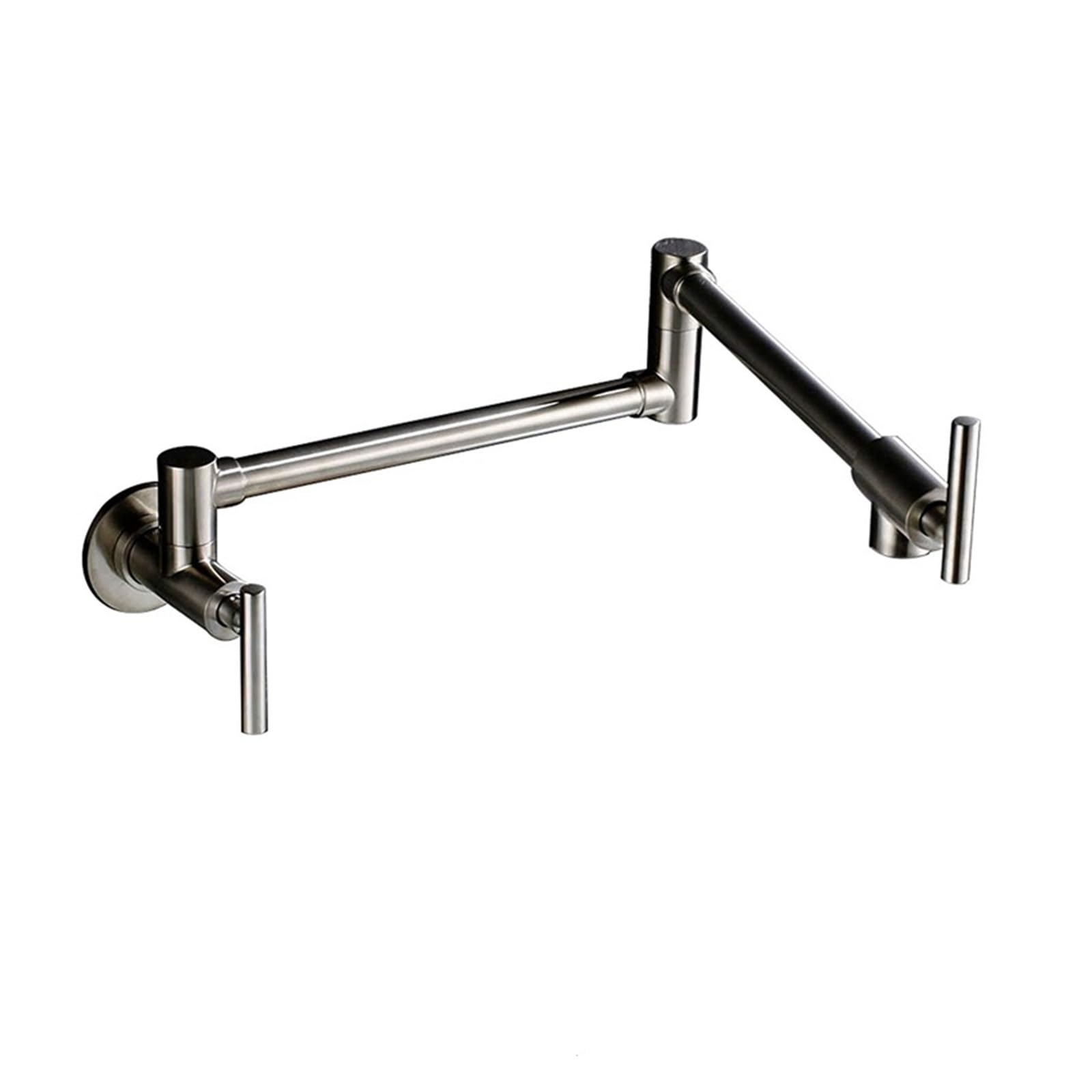 Ewsdsfs Brushed C Pot Filler Double Joint Spout Folding Stretchable Swing Arm Wall Brass Kitchen Faucet Single Hole Two Handle Sink Tap(Brushed C)