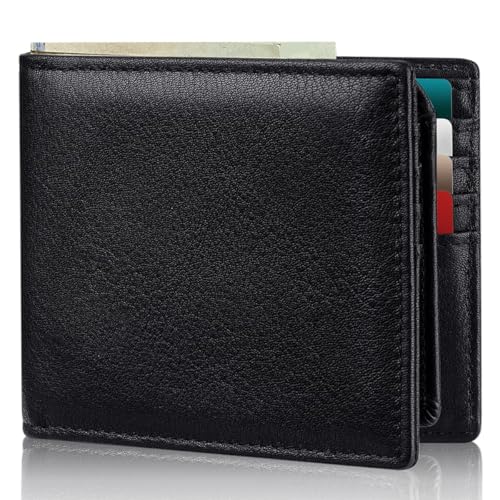 Image of Artpaxy Mens Wallet Bifold Genuine Leather RFID Blocking Wallet for Men with 2 ID Windows 11 Card Holders 2 cash pockets 1 Gift Box