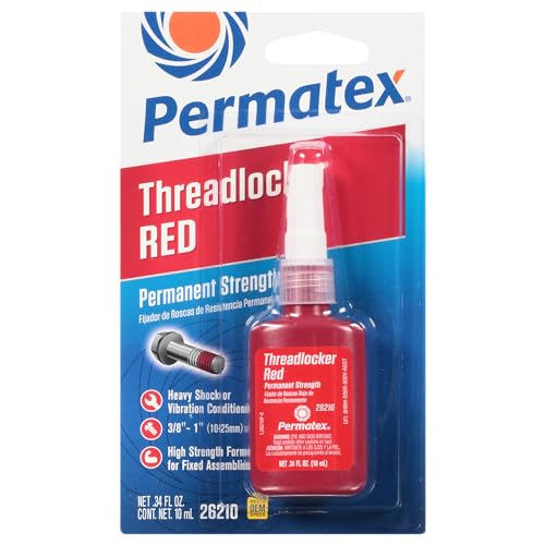 Image of Permatex 26210 Permanent Strength Threadlocker Red, 10 ml