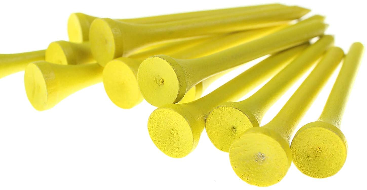 Namvo 50 tees de golf profesionales de 83 mm, camisetas de golf altas para reducir el giro lateral y la fricción, color amarillo