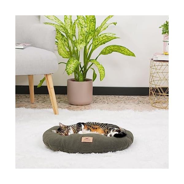 Ferplast Hundebett Katzenbett Huindekissen Relax Microfleece 45/2 Wattiertes Weiches Microfleece Waschbar Grau – Bild 3