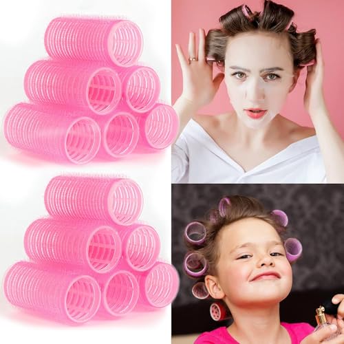 Image of 6 Pieces Hair Rollers For Hair Curling 3 Different Sizes | Self Grip Holding Rollers | Rollers for Hair -Heatless | Hair Rollers with 6 Clips | 2 Large, 2 Medium, 2 Small