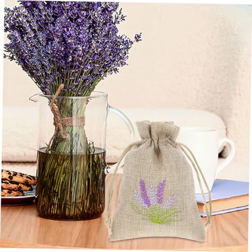 5 bolsas de lino rellenable color beige 14x10x0.5 cm miniatura 2