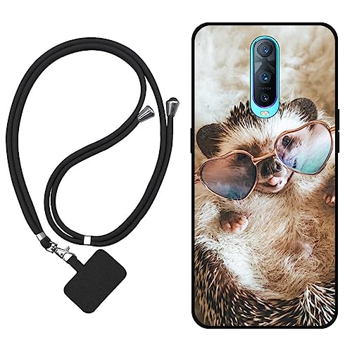 Sunrive Funda Compatible con OPPO RX17 Pro/R17 Pro,Slim Fit Gel Mate Carcasa Case Bumper de Impactos y Anti-Arañazos Espalda Cover (Erizo)+1 X Correa Universal