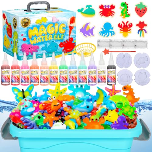 NXPZ Aqua Gelz Creative Set, Juguete de Gel de Agua Mágico 3D DIY, Juego Magic Gel Kit con 12 Colores y 12 Moldes, Regalo de Juguete Creativo para Niños de 3 Años en Adelante, Niños y Niñas