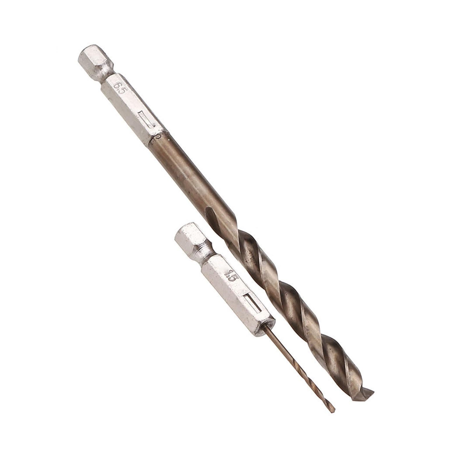 Set di punte da trapano, 13 pezzi 1,5-6,5 mm M35 Punta da trapano al cobalto Set di punte elicoidali HSS-Co Gambo esagonale da 1/4 di pollice