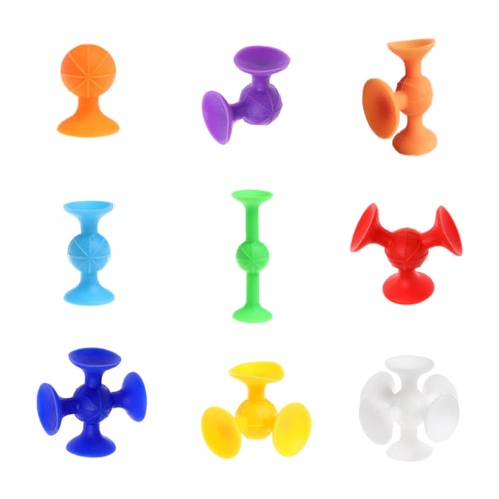 A/A Suction Cup Building Toy, (33 pcs/58 pcs/72 pcs) Silicone Pop Suckers Games, Diy Educational Construction Toys, Funny Throwing Release Stress Toy (Colour B:58PCS)