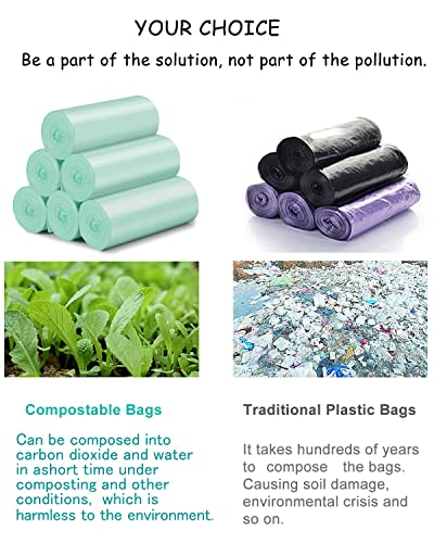 1.2 Gallon Small Trash Bags Garbage Bags, Ayotee Mini Compostable Strong Bathroom Wastebasket Can Liners Trash Bags For Home Office Kitchen Fit 5 Liter 5L,1 Gal,Green #TOP2