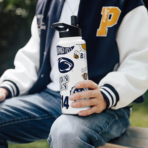 Image of Logo Brands NCAA Native 34 oz Quencher Water Bottle - | Local Icons Design | Double-Wall Insulated| Leak-Proof Lid & Built-In Straw