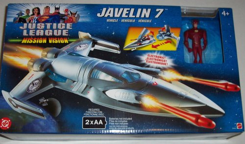 Mattel Justice League Mission Vision Javelin 7 Vehicle with Flash Action Figure