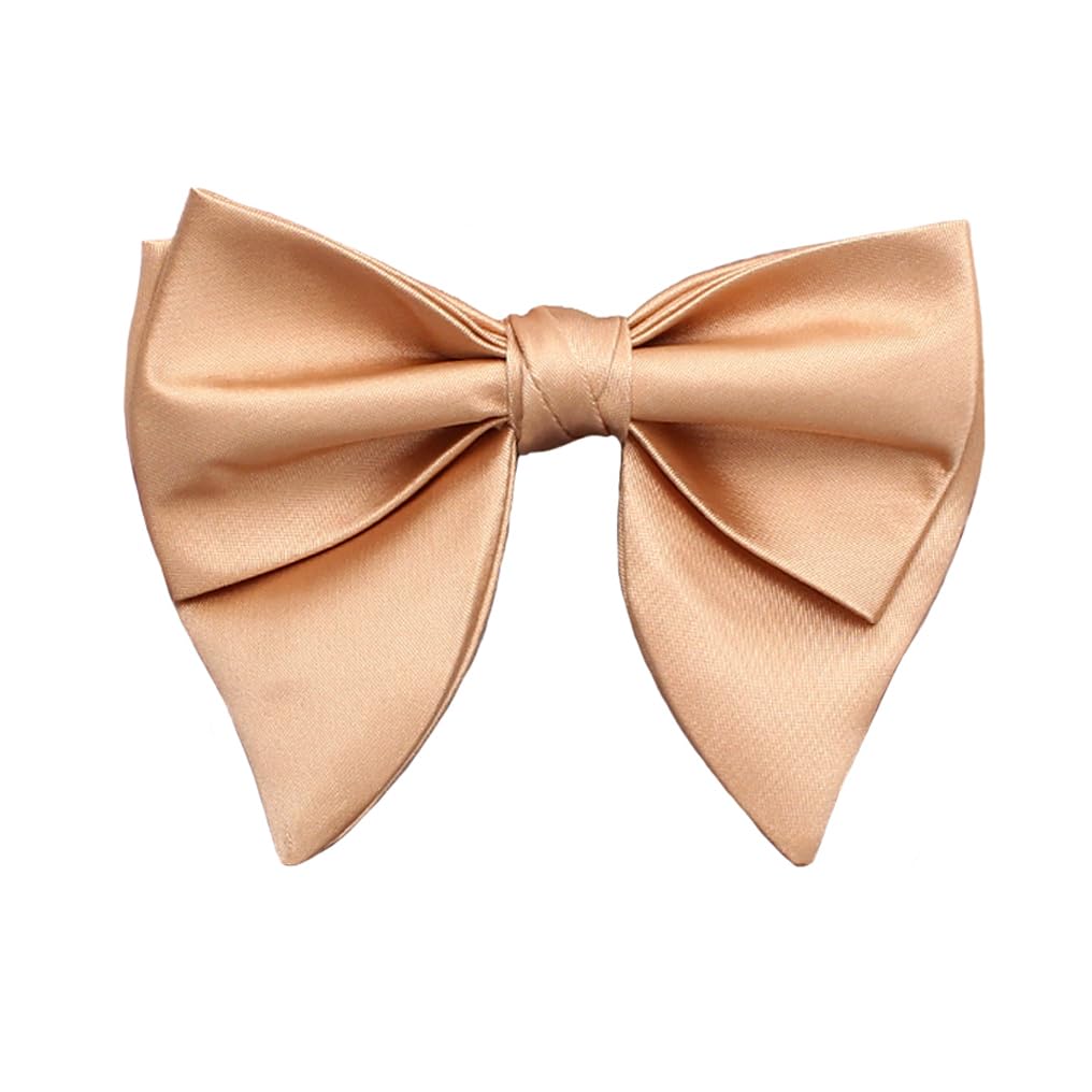 Mens Oversized Satin Silk Bow Tie Solid Color Formal Tuxedo Big Bowtie