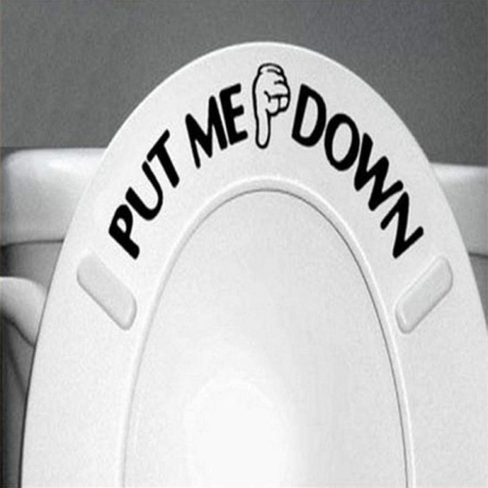 Byfri Black Bathroom Toilet Seat Hand Vinyl Decal Sticker Sign Reminder