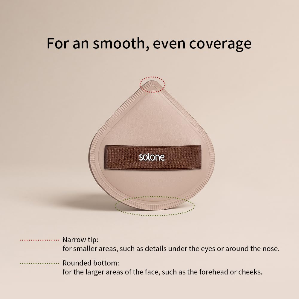 Solone Juego de 6 esponjas de maquillaje y polvos esponjosos – Esponja licuadora perfecta para base, corrector, crema BB y polvo para polvo suelto/fijador y control de aceite; apto para principiantes