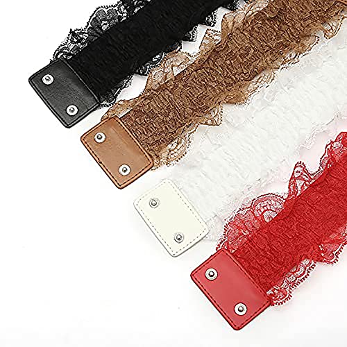 Women Elastic Wide Lace Stretchy Waist Dress Belt Fashion Cinch Retro Trendy Ladies Black Wrap Waist Belt4