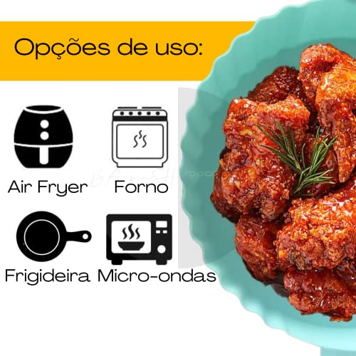 Forma de Silicone para Air Fryer Reutilizável Antiaderente Compativel com todas os Modelos Não Queim